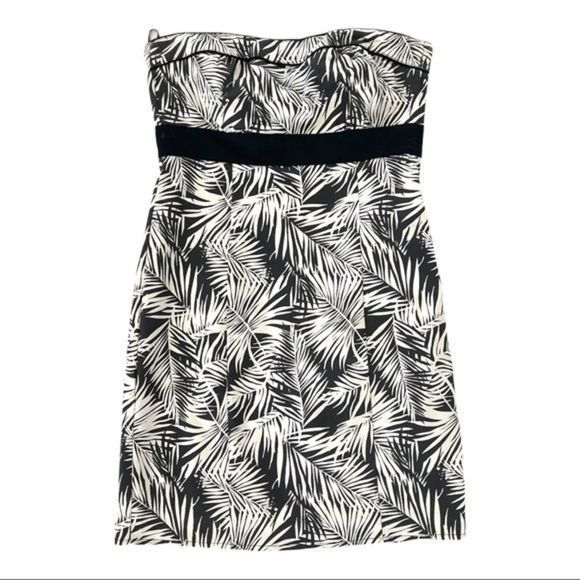 H&M Strapless Palm Print Dress - Picture 1 of 10